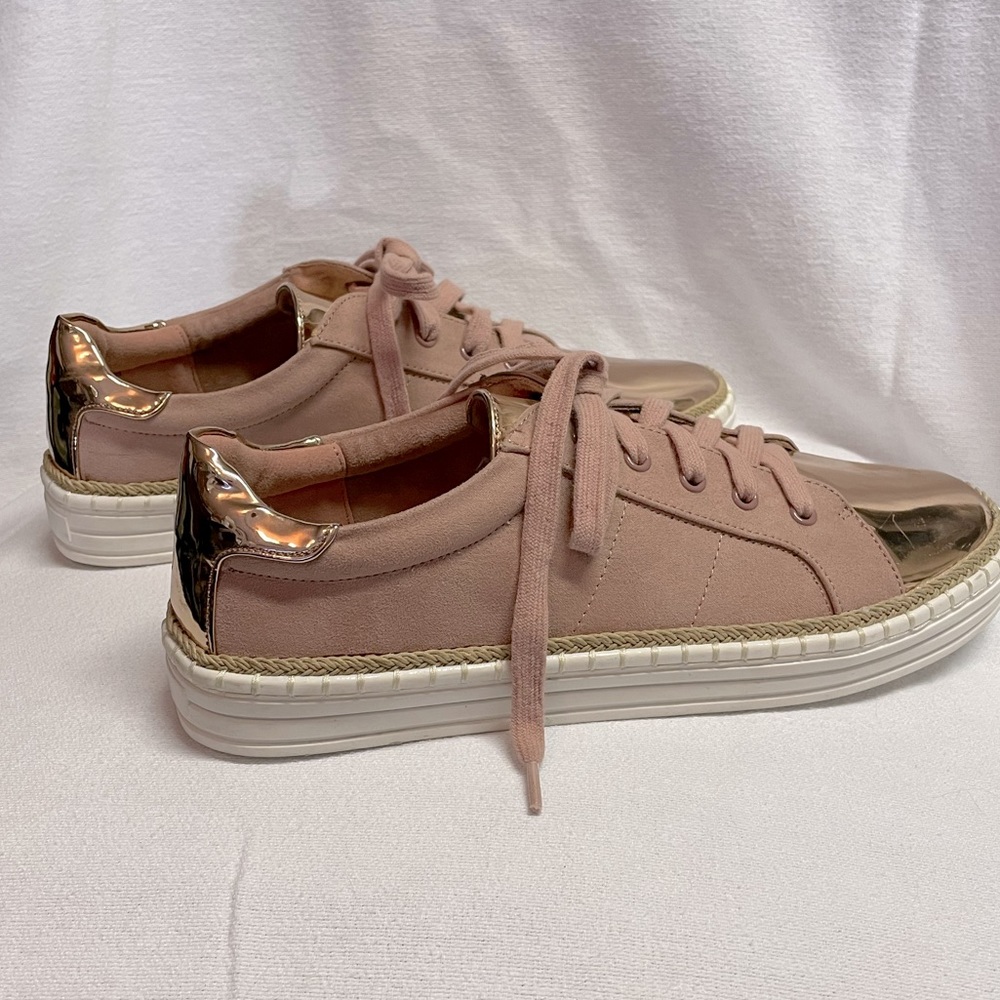 COPY - Blush & gold platform sneaker size 9.5